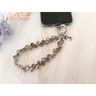 字母水滴水晶手機掛鍊